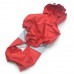 Дощовик для собак  з капюшоном червоний міні 21х27 см