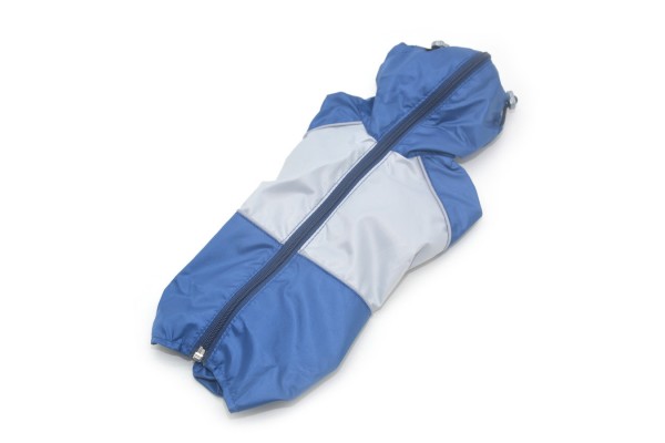 Дощовик для собак  з капюшоном синій міні 21х27 см