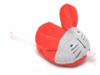 М'яка іграшка для котів і собак Мишка плюш червоно-сіра 