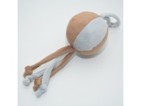 Іграшка для собак і котів М'ячик плюш коричневий 8 см 