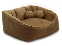 Лежанка для собак і котів  Замш коричневий №1 300х370х220 мм