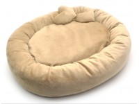 Лежак для собак і котів  Плюш бежевий №1 42х52х10 см