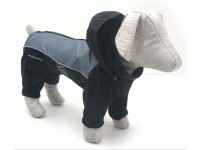 Комбінезон-дощовик з капюшоном для собак чорний бебі 18х22 см