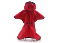 Дощовик для собак з капюшоном  Сільвер червоний міні 21х27 см