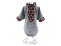 Сорочка Вишиванка для собак  сіра міні 21х27 см