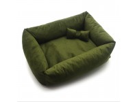 Лежак для собак і котів  Бліц прямокутний хакі №1 40х50х19 см