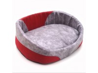 Лежак для котів і собак  Фокс сірий+червоний №1 320х430х125 мм