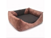 Лежак для котів і собак  Фокс прямокутний коричневий №1 30х40х21 см