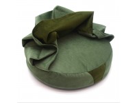 Лежак пуф з ковдрою для собак та котів  Меджік круглий зелений №1 420х420х90 мм