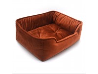 Лежак для собак та котів  Пандора двосторонній коричневий №1 40х50х19 см