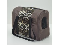 Сумка тунель для собак та котів  Леопард коричнева №0 20х32х26 см 