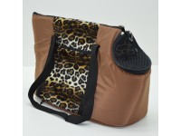 Сумка переноска для собак та котів Леопард коричнева міні 21х30х23 см Сумка переноска для собак та котів Леопард коричнева міні 21х30х23 см